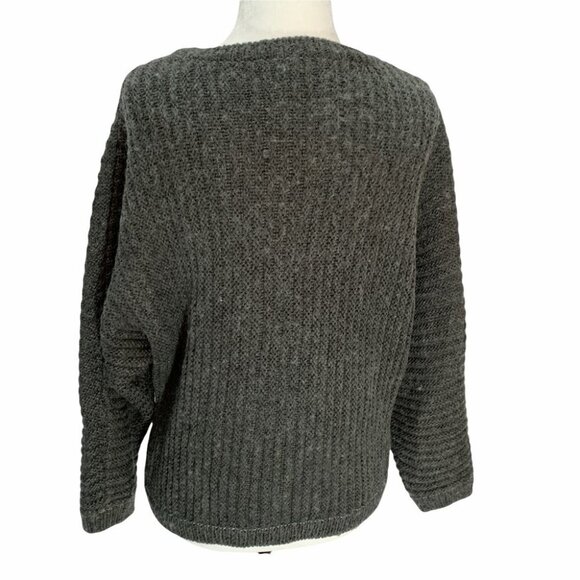 𝅺joie Grey Cable Chunky Knit Wool Batwing Oversized Sweater Size S - Picture 6 of 9